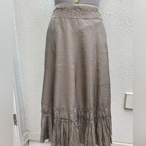 Boho Taupe Flowy Women’s Skirt. XL